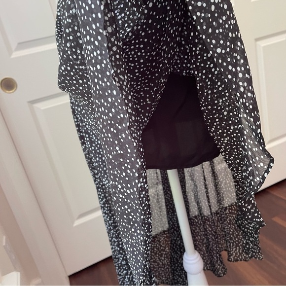 Forever 21 High-Low Sheer Polka Dot Layered Tiered Skirt - Picture 9 of 16